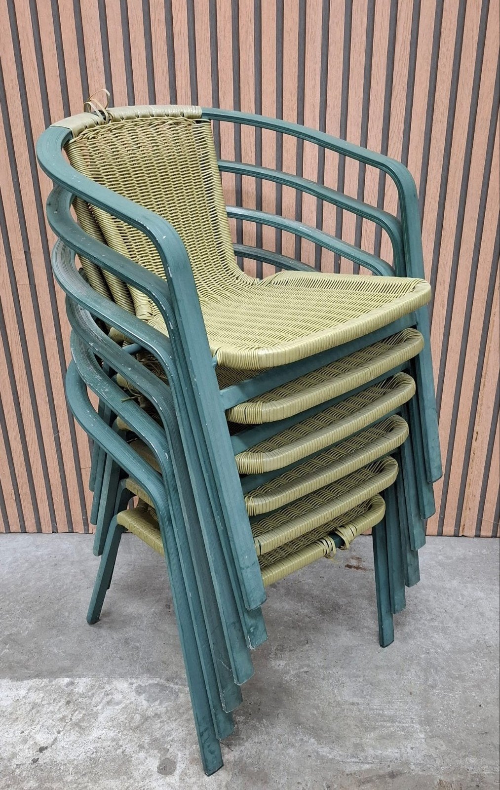 24 x Wicker aluminium terrasstoelen cafe horeca stoelen, Ophalen of Verzenden, Gebruikt, Zwart, Vijf, Zes of meer stoelen