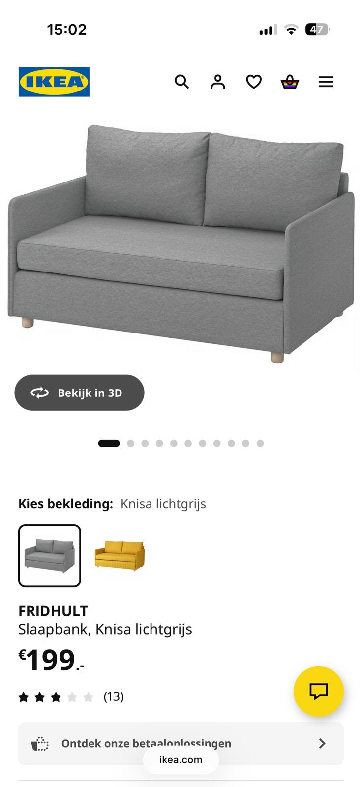 Slaapbank/loungebank, Huis en Inrichting, Ophalen of Verzenden, Zo goed als nieuw, Tweepersoons, 140 cm