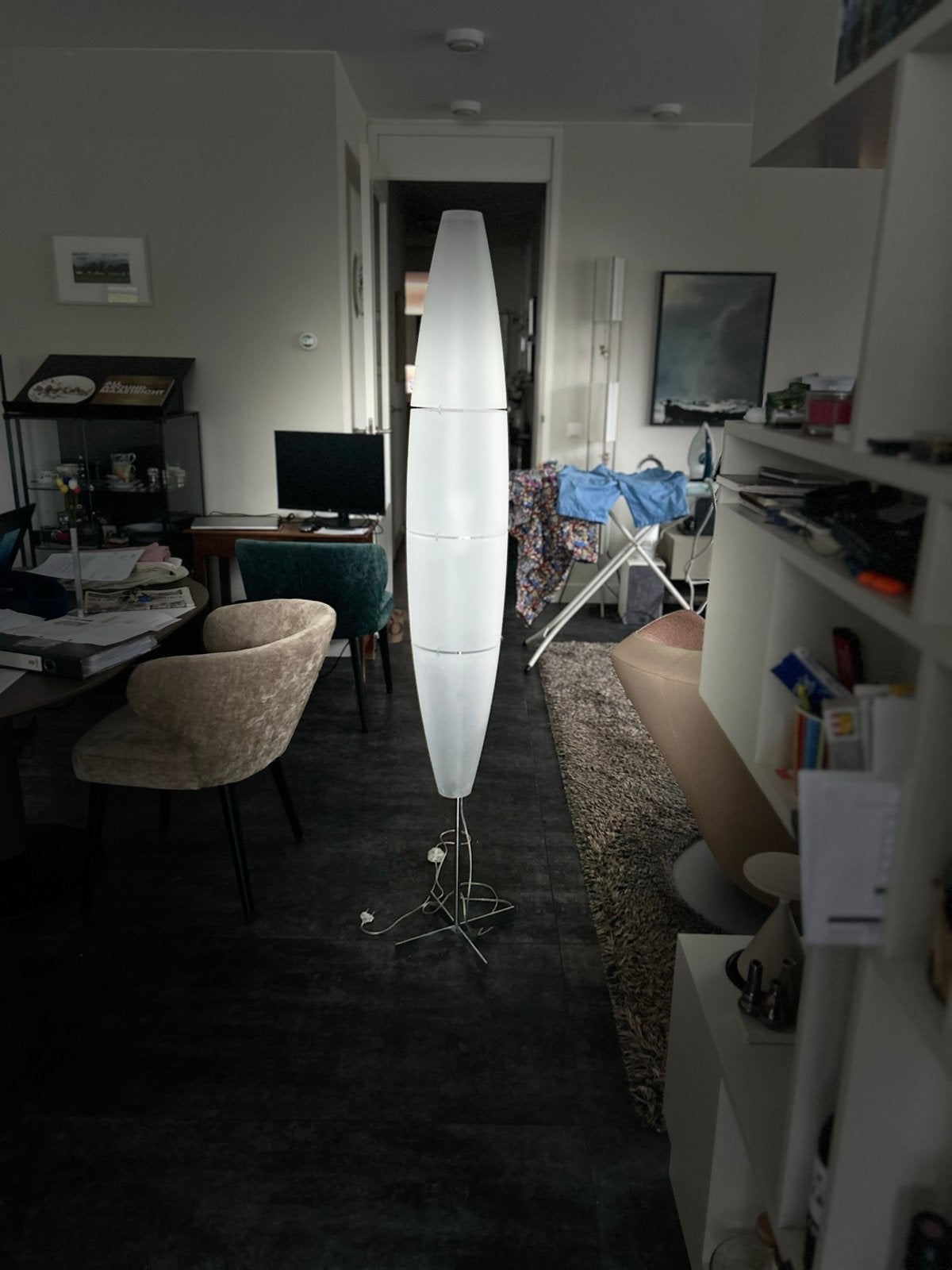 design vloerlamp ( Foscarini Havana ) met Philips Hue lamp, Ophalen, E27 (groot), Zo goed als nieuw, Metaal
