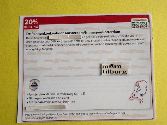 De Pannenkoekenboot Amsterdam/Nijmegen/Rotterdam, Drie personen of meer, Kortingsbon, Overige typen