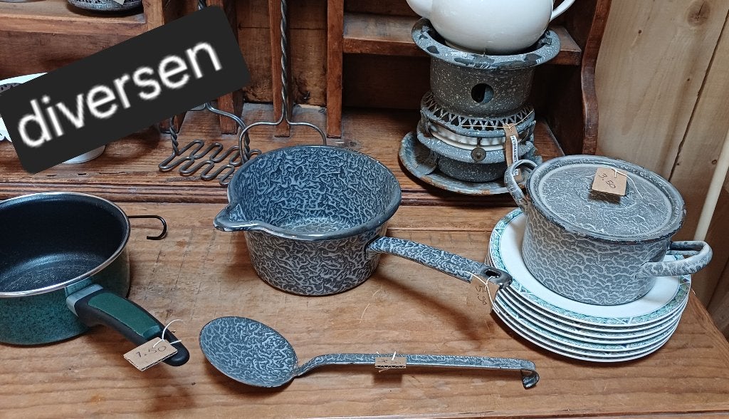 Gewolkt emaille keukenspul, Antiek en Kunst, Antiek | Emaille, Ophalen