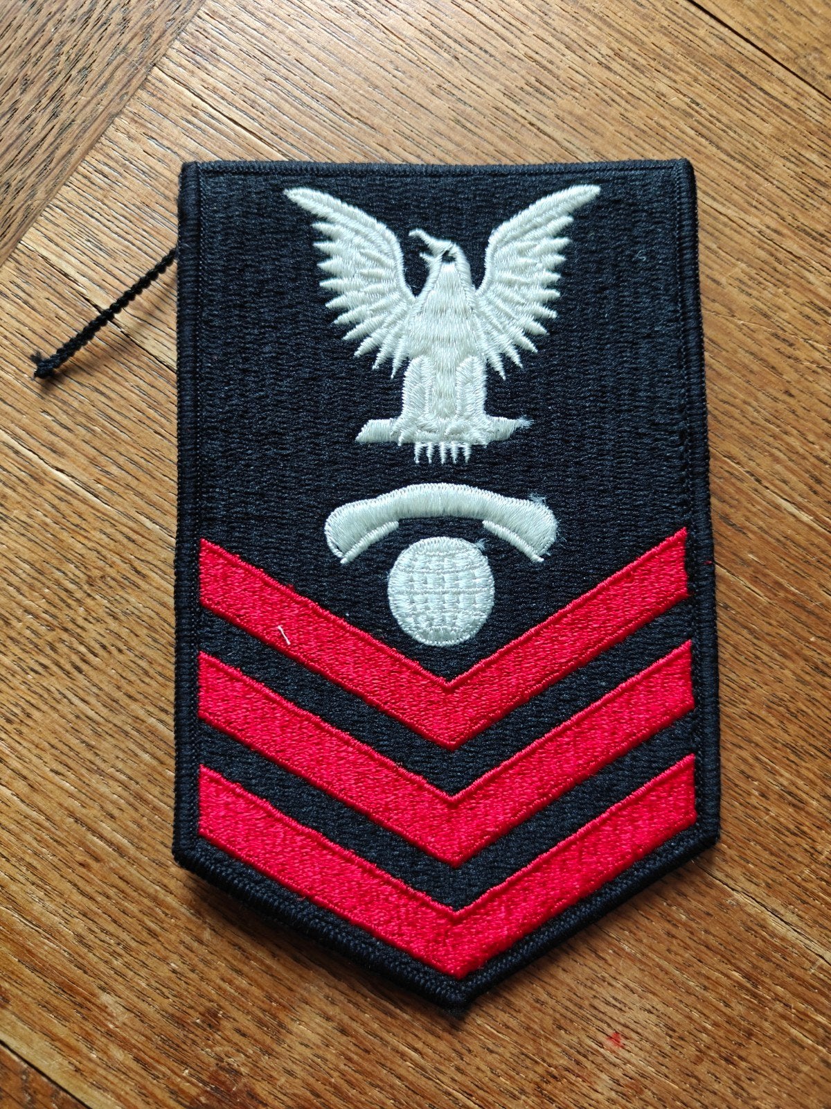 Navy rang patch zwart 18, Ophalen of Verzenden, Marine, Amerika, Embleem of Badge