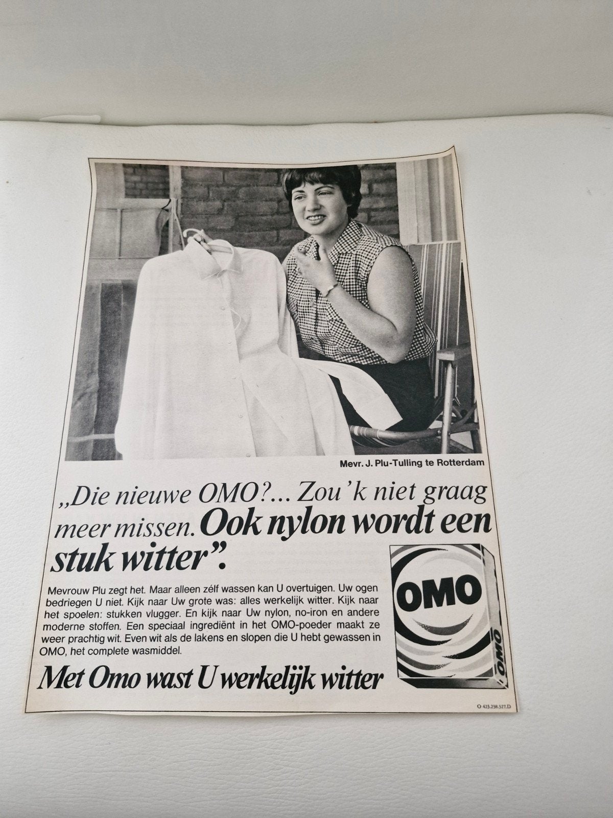 Vintage OMO Wasmiddel Advertentie (32x24 cm), Ophalen of Verzenden, Voor 1920, Knipsel(s)