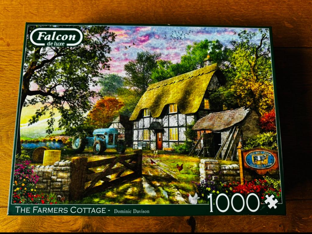 Falcon puzzels (1000 pieces) Farmer’s cottage, Ophalen of Verzenden, 500 t/m 1500 stukjes, Zo goed als nieuw, Legpuzzel