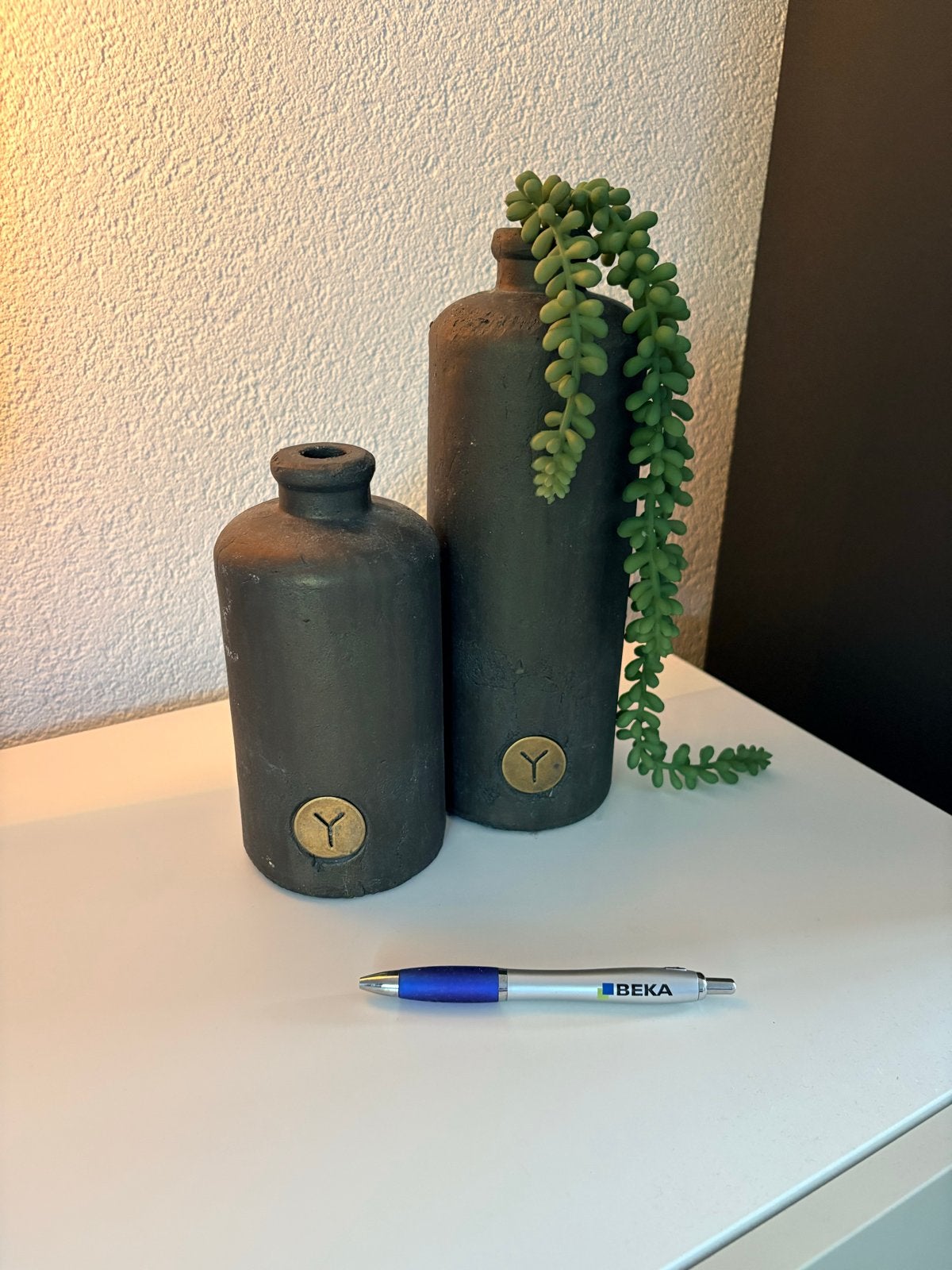 Set van 2 Brynxz kruiken zonder decoratie, Ophalen, Gebruikt, Met patroon/structuur, Grijs