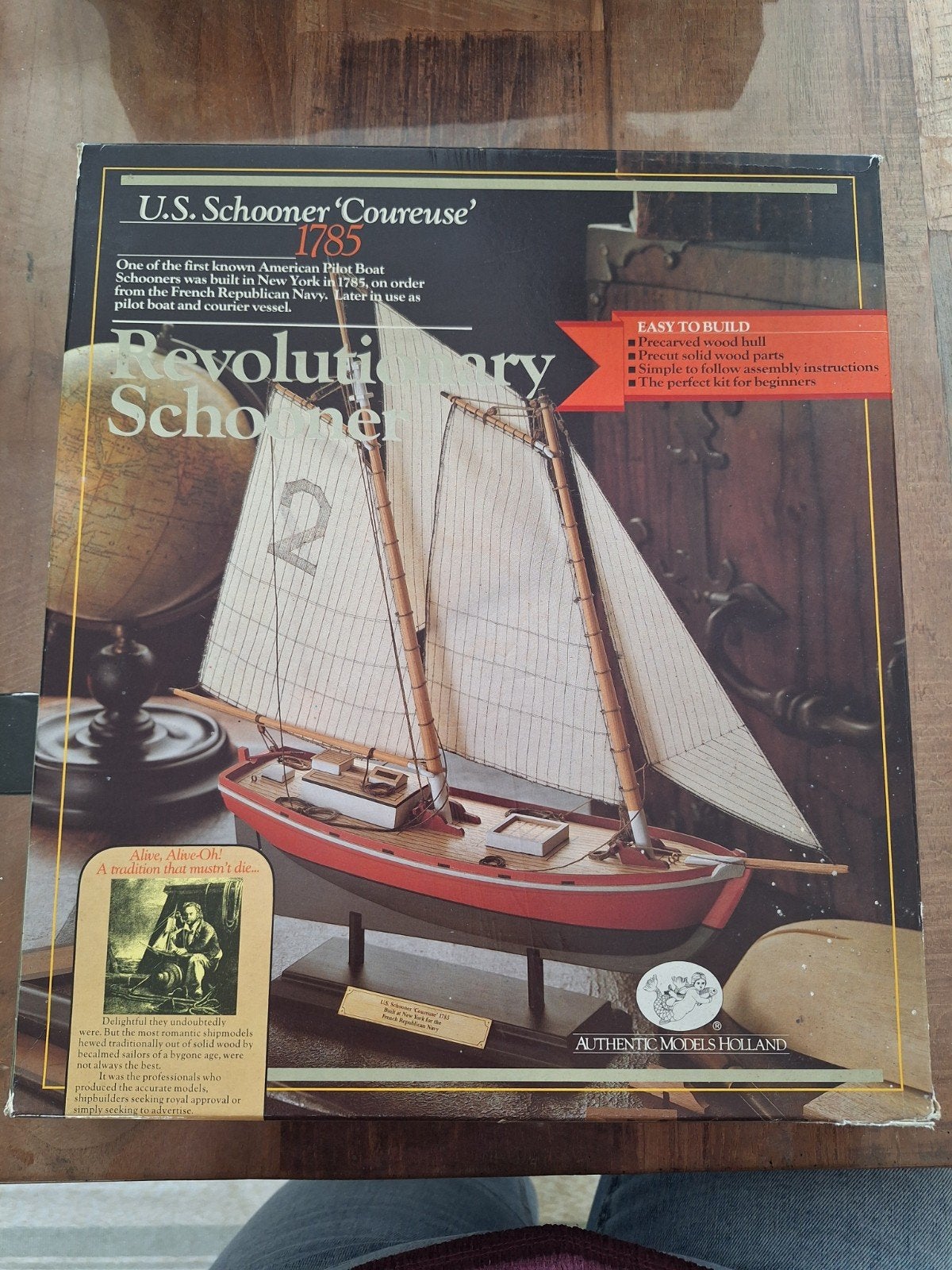 Authentic Models Holland U.S. Schooner 'Coureuse' 1785, Hobby en Vrije tijd, Ophalen of Verzenden, Zo goed als nieuw, Groter dan 1:32