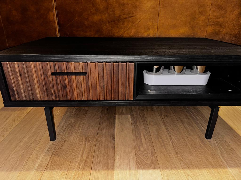 Salontafel Bilbao - Zwart met bruin rib effect, 100 tot 150 cm, Nieuw, 50 tot 100 cm, Minder dan 50 cm