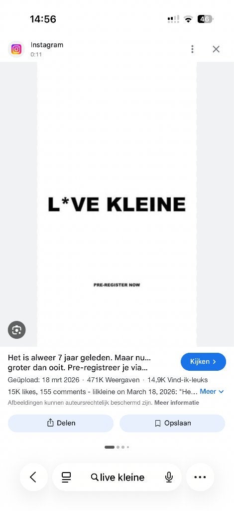2 tickets live kleine, Tickets en Kaartjes, Twee personen, Juni