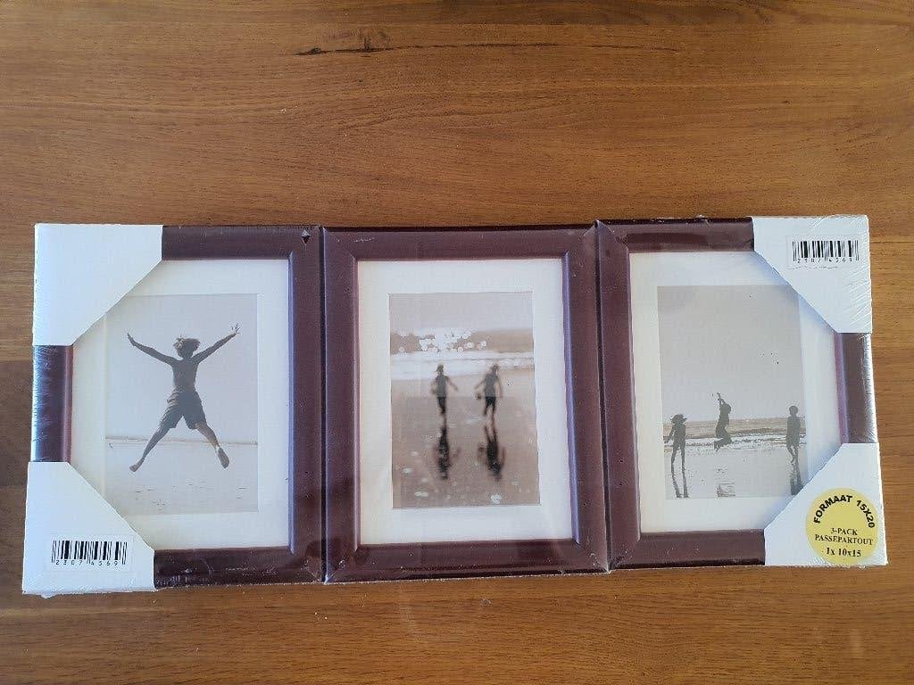 3 fotowissellijsten 15x20 donkerrood, passe-partout 10x15 cm, Huis en Inrichting, Woonaccessoires | Lijsten, Overige typen, Nieuw