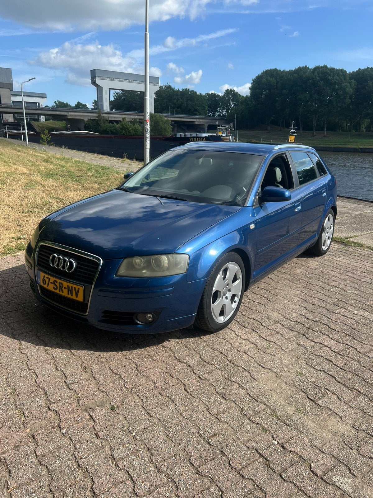 Audi A3 2.0 Tfsi Sportback 147KW AUT 2006 Blauw, Auto's, Traction-control, 4 cilinders, 1984 cc, Blauw