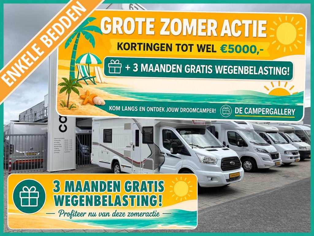 Challenger Genesis 377 EURO 6 ENKELE BEDDEN DIESELKACHEL, Ford, Bedrijf, 7 tot 8 meter, Handgeschakeld
