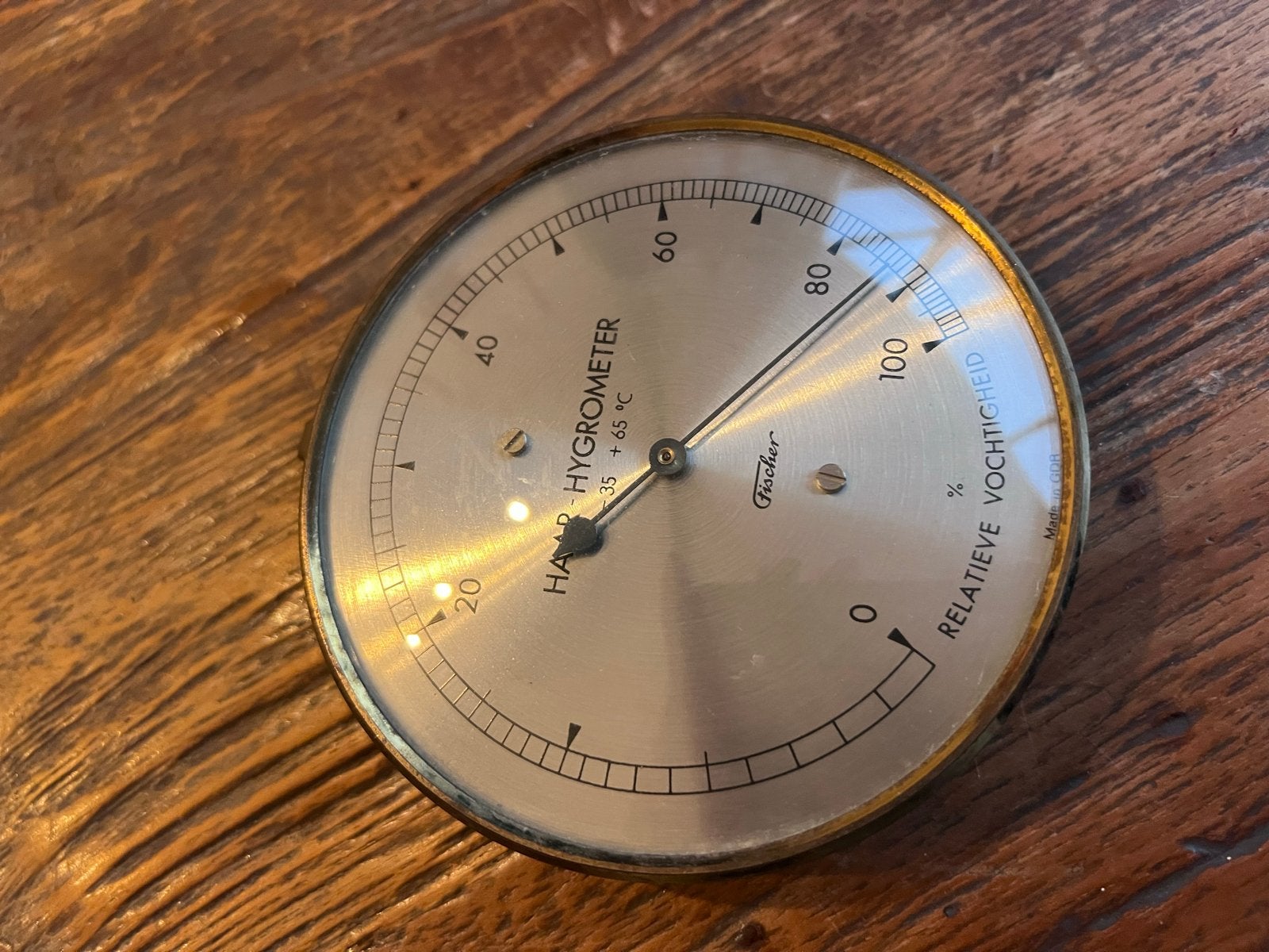 Vintage Fischer Haar-Hygrometer - Relatieve Vochtigheid, Audio, Tv en Foto, Ophalen of Verzenden, Gebruikt
