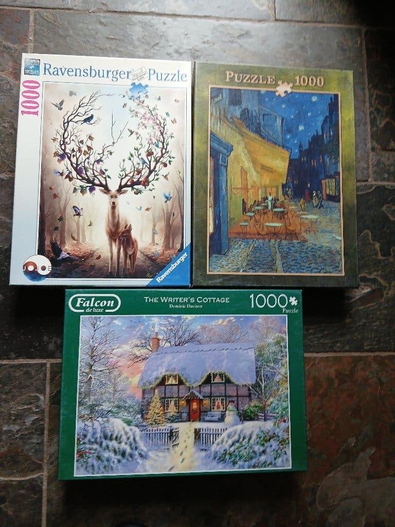 Legpuzzel x 3 1000 stukjes, Ophalen of Verzenden, 500 t/m 1500 stukjes, Zo goed als nieuw, Legpuzzel