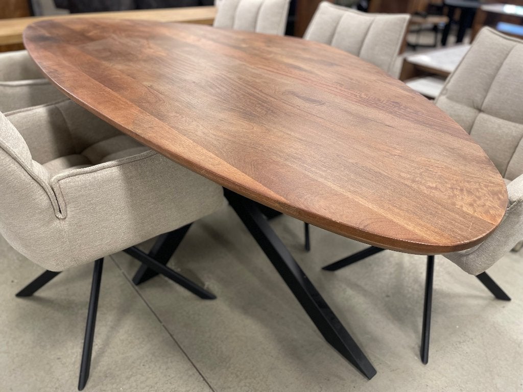 CHEFMEUBEL ORGANISCH TAFEL VOORRAAD MANGO WALNOOTLEEGVERKOOP, Ophalen, Bruin, Nieuw, Modern