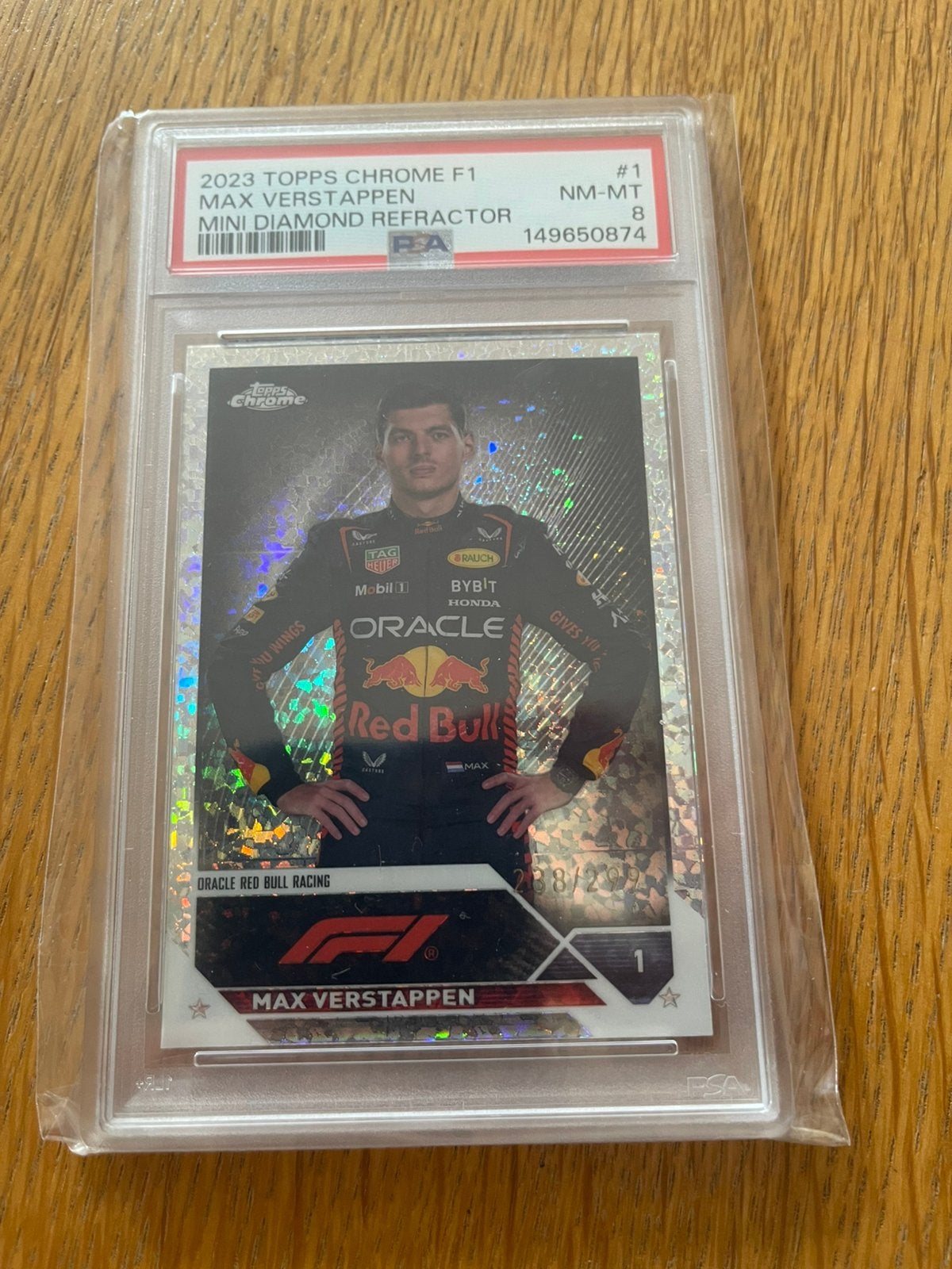 Max Verstappen PSA 8 Diamond Refractor /299, Hobby en Vrije tijd, Stickers en Plaatjes, Ophalen of Verzenden, Zo goed als nieuw