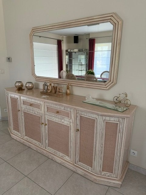 dressoir met spiegel, Ophalen, Met deur(en), Zo goed als nieuw, 200 cm of meer