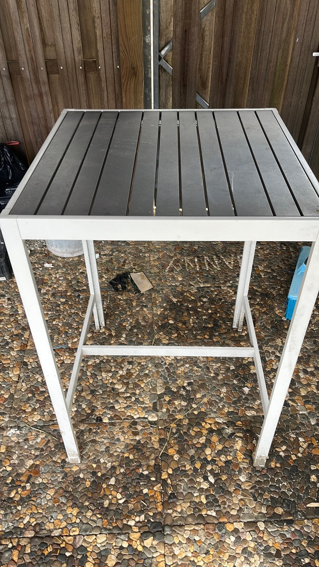 Staantafel aluminium grijs zwart, Tuin en Terras, Tuintafels, Ophalen, Zo goed als nieuw, Rechthoekig, Aluminium