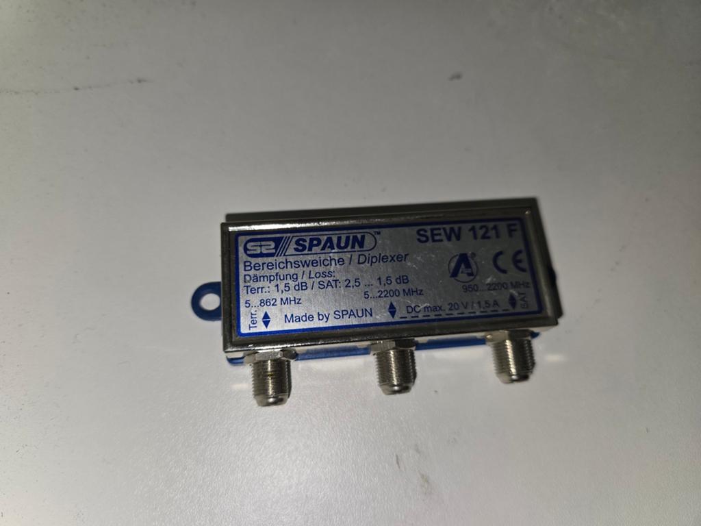 Spaun SEW 121 F Diplexer - Satelliet/TV Signaalverdeler, Ophalen of Verzenden