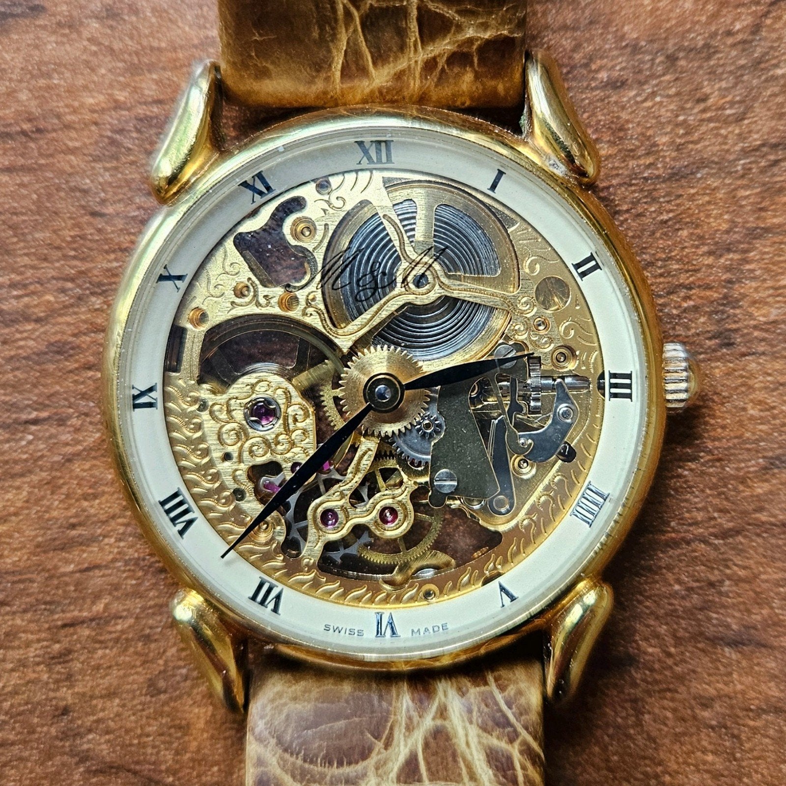 Horloge M & M Swiss Made handmatig opwindbaar, Overige merken, Staal, Met bandje, Polshorloge