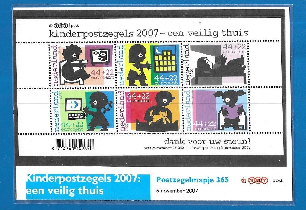 Postzegelmapje 365 - Kinderpostzegels 2007, Postzegels en Munten, Postzegels | Nederland, Verzenden, Na 1940, Postfris