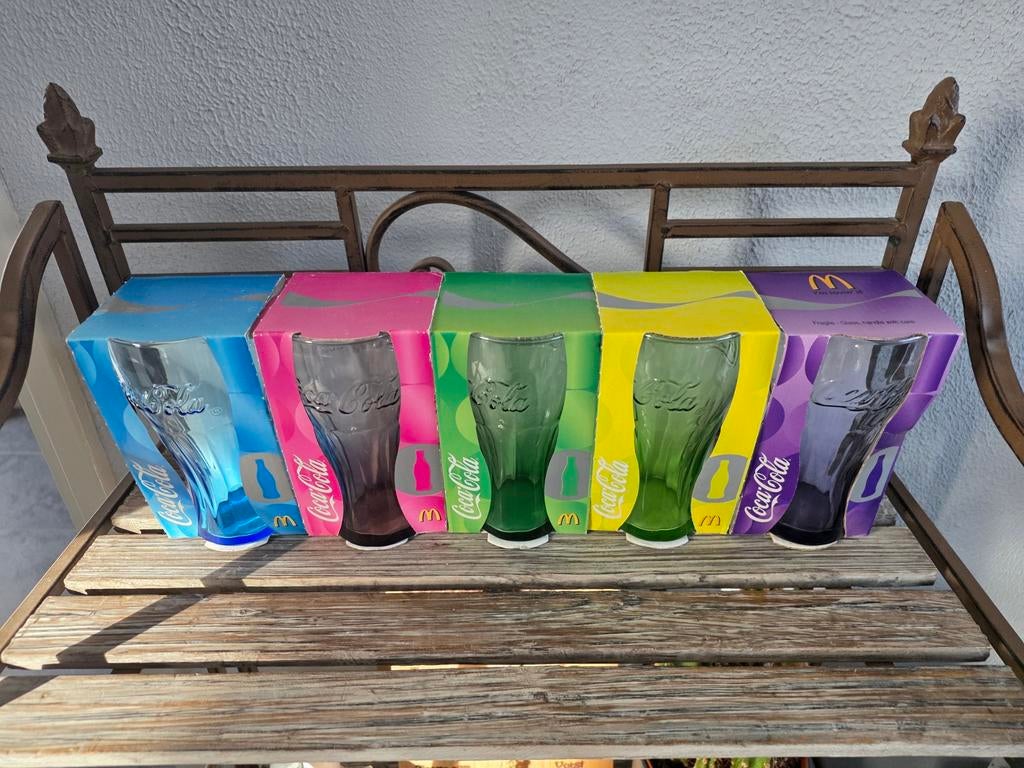 Coca-Cola glazen Mc donalds 2007 Nieuw in verpakking, Ophalen, Nieuw, Frisdrankglas