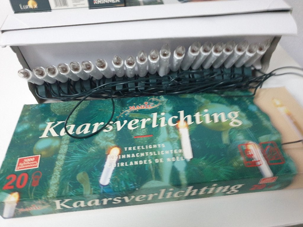 Vintage Kerstboom Kaarsverlichting 20 st - kerstverlichting, Ophalen of Verzenden, Gebruikt