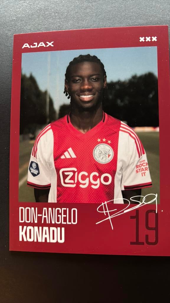 Ajax Amsterdam KONADU spelerskaart, Verzenden, Zo goed als nieuw, Ajax, Spelerskaart