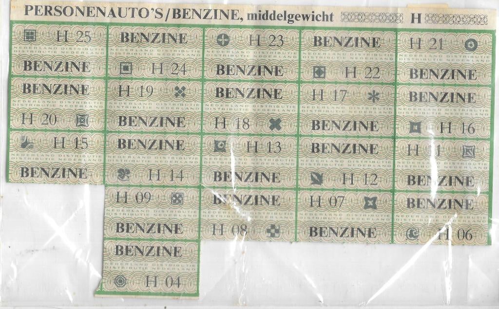 benzinebonnen 1971, Verzamelen, Overige Verzamelen, Ophalen of Verzenden, Zo goed als nieuw