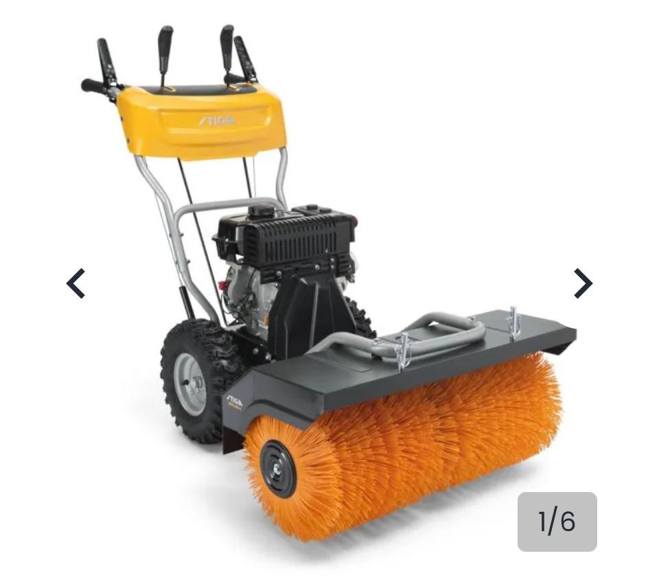 Stiga veegmachine met opvangbak, Tuin en Terras, Veegmachines, Ophalen, Zo goed als nieuw