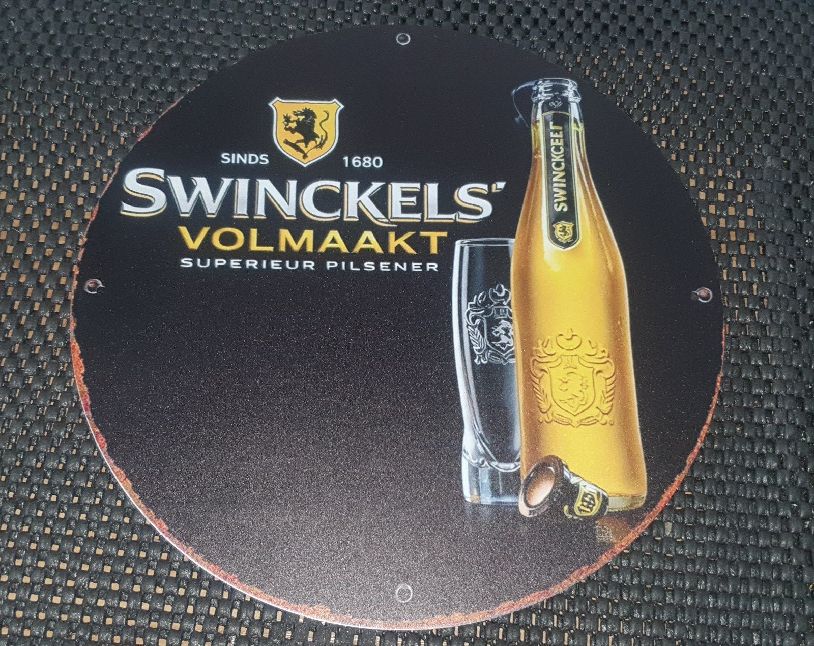 Swinckels’ bier Wandbord  Een aanwinst voor je bar!, Ophalen of Verzenden, Reclamebord, Plaat of Schild, Overige merken