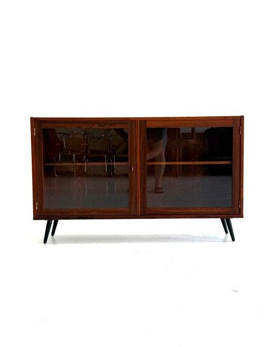 Vintage Deense Palissander vitrinekast, jaren ‘60