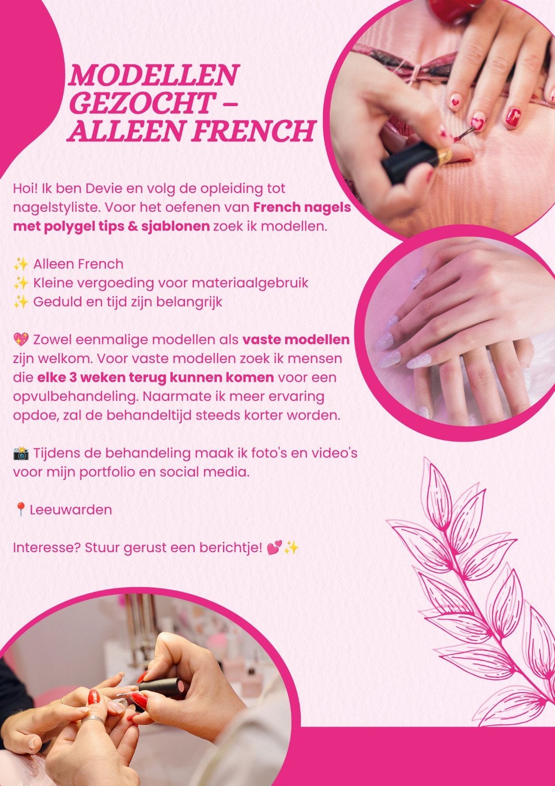 Modellen nagels gezocht, Ophalen of Verzenden, Overige kleuren, Handen en Nagels