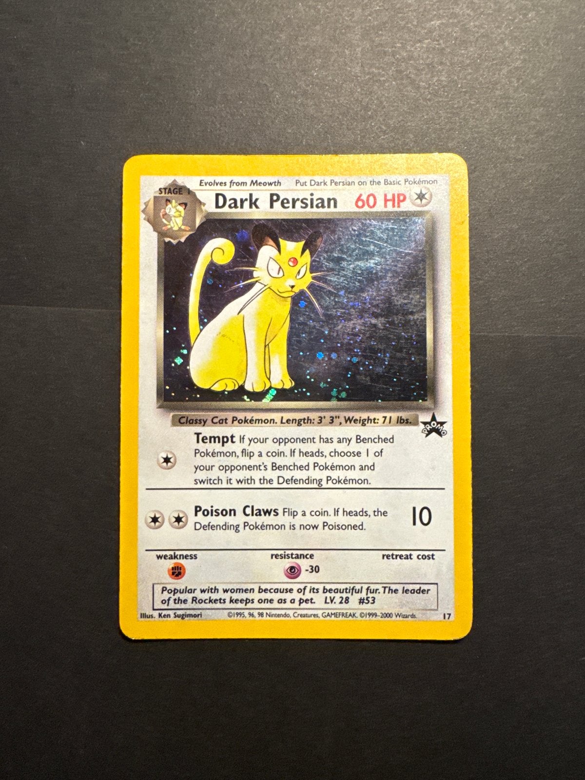 Pokémon Kaart: Dark Persian 17/105 (Team Rocket), Ophalen of Verzenden, Gebruikt, Losse kaart