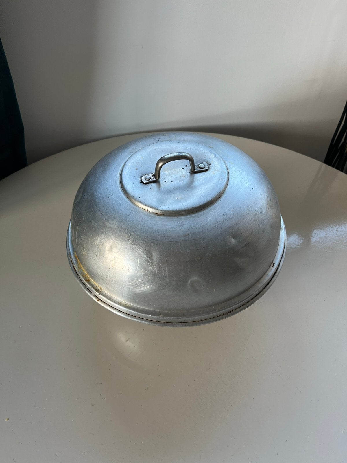 Vintage aluminium stoompan met deksel, Ophalen