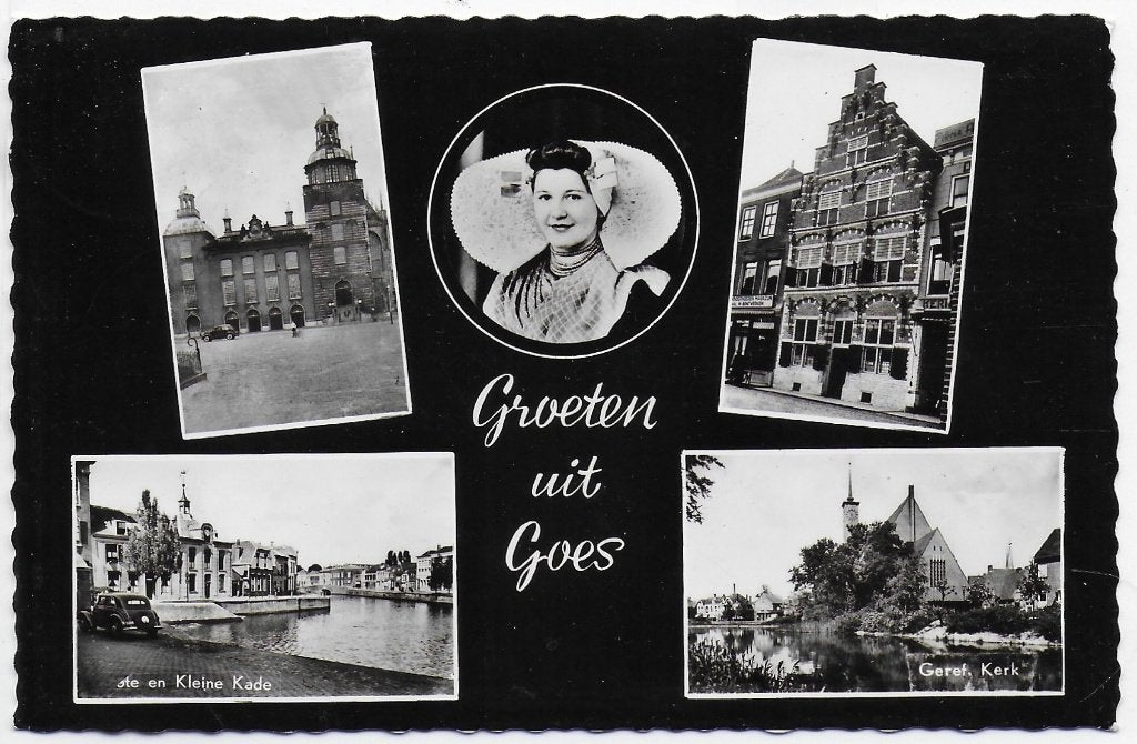 Goes oude gelopen ansichtkaart (B2011 ), Verzamelen, Ansichtkaarten | Nederland, Ophalen of Verzenden, 1960 tot 1980, Gelopen