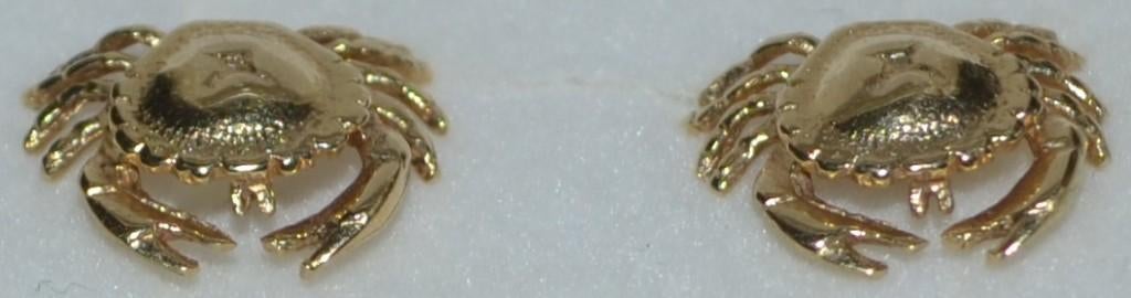 14 Karaat Gouden, KRABBEN 2 oorstekers.  ADV. no.4 Aa., Sieraden, Tassen en Uiterlijk, Antieke sieraden, Verzenden, Goud, Oorbellen