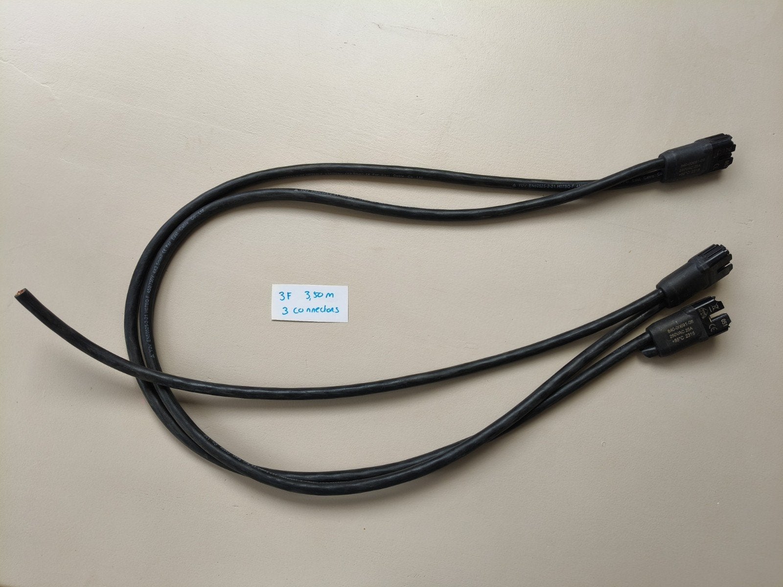 Enphase Q-kabel 3-fase, 3 connectoren, 3,5 meter, Verzenden, Nieuw, Enphase, Kabel of Snoer