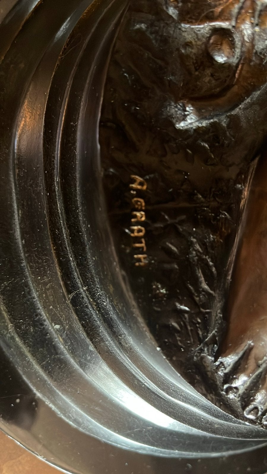 Bronzen beelden van meisje met vogel en mandje, Antiek en Kunst, Ophalen, 50 - 100 cm, Brons, Gemerkt