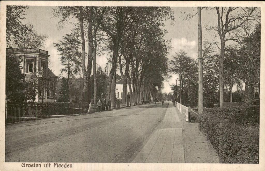 Meeden - Straat - Bomenrij, Verzamelen, Ansichtkaarten | Nederland, Ophalen of Verzenden, 1920 tot 1940, Ongelopen, Groningen