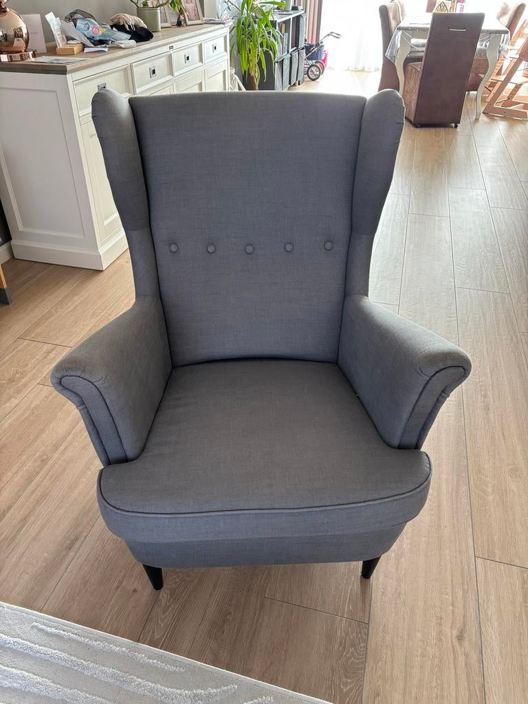 Oorfauteuil STRANDMON grijs, Ophalen, Gebruikt, 75 tot 100 cm, 75 tot 100 cm