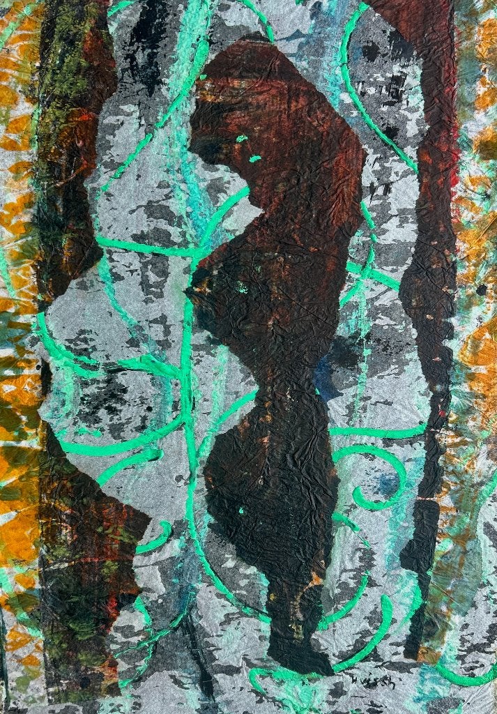 Gemengde techniek Henry Visch     ZOMEROPRUIMING, Antiek en Kunst, Origineel, Verzenden, Abstract, Overige techniek