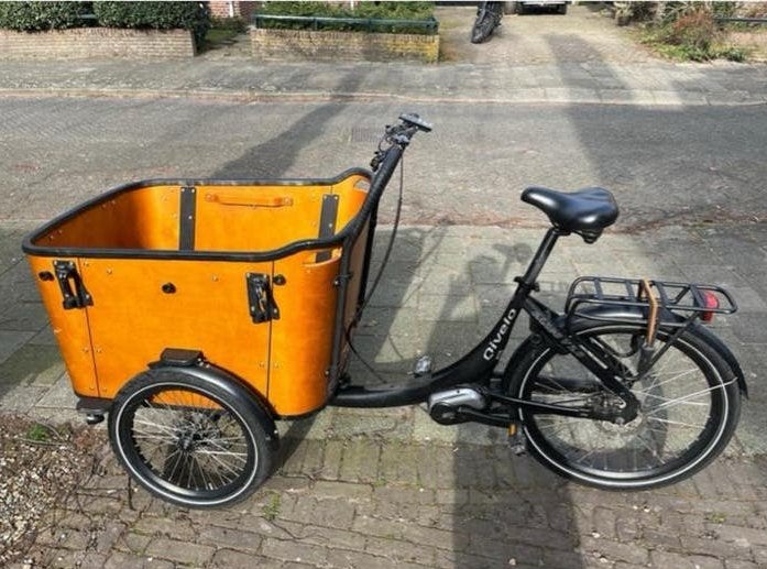 Elektrische Bakfiets met Huif, 4 kinderen of meer, Gebruikt, Elektrisch, Schijfrem