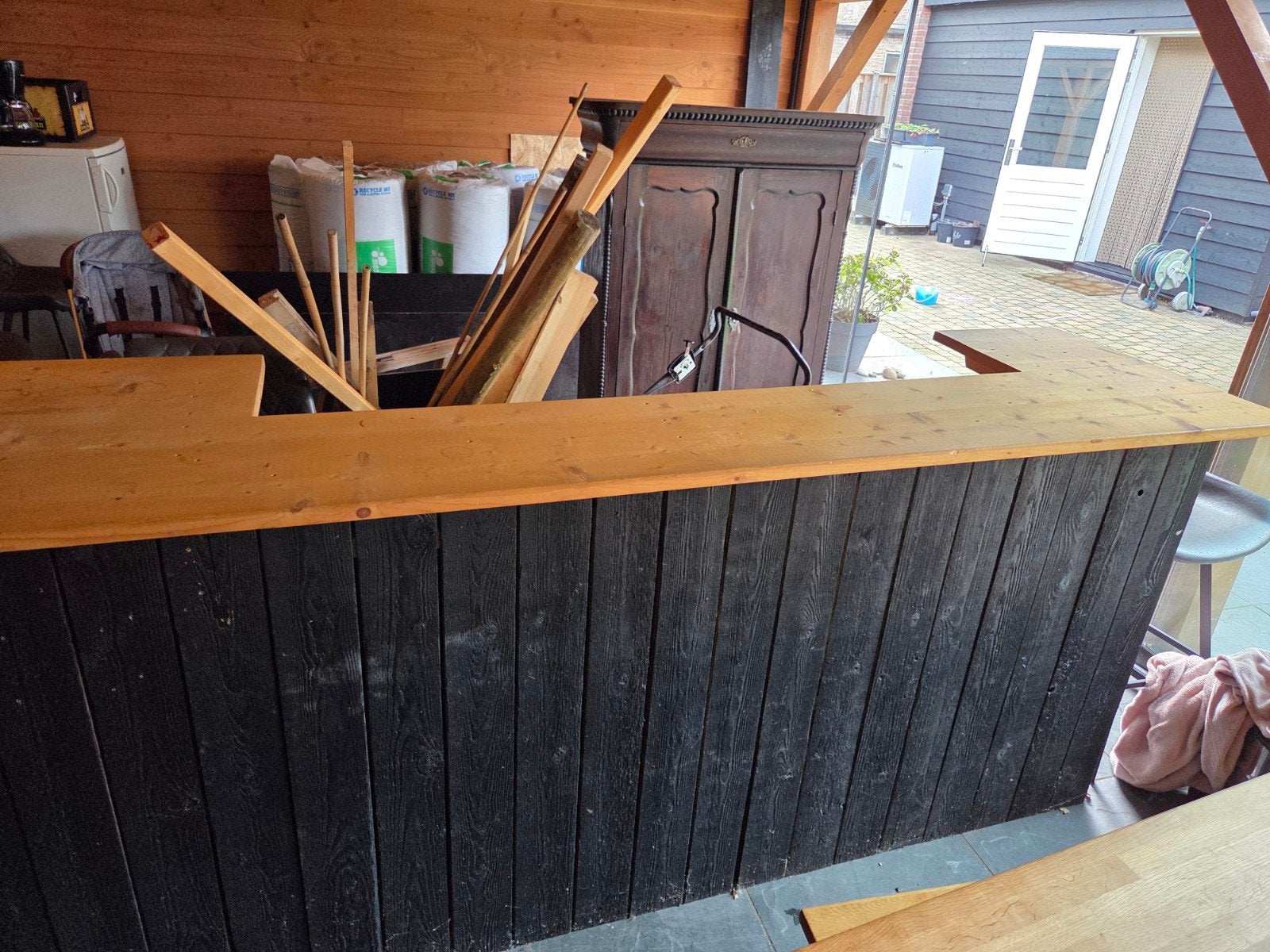 Stevige houten bar, Ophalen, Gebruikt