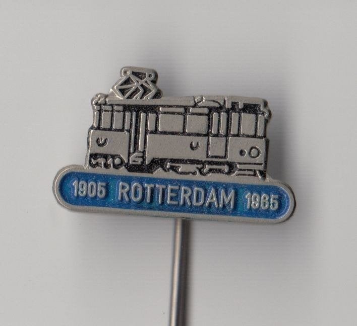 RET Rotterdam Tram Blauw speldje, Verzamelen, Gebruikt, Niet vindbaar, Niet vindbaar, Speldje of Pin