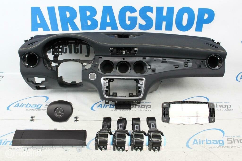 Airbag set Dashboard geel stiksels Mercedes CLA Klasse C117, Gebruikt, Ophalen of Verzenden
