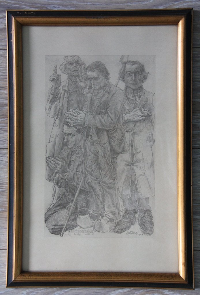 3x Jan Toorop steendruk; 1908, Ophalen of Verzenden