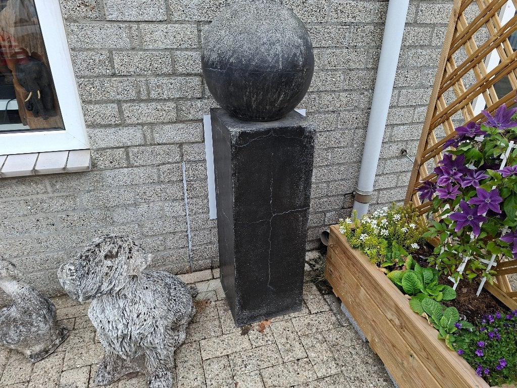 schitterende tuin graniet ornament met vuurbal en nieuw lont, Ophalen, Gebruikt, Steen, Overige typen