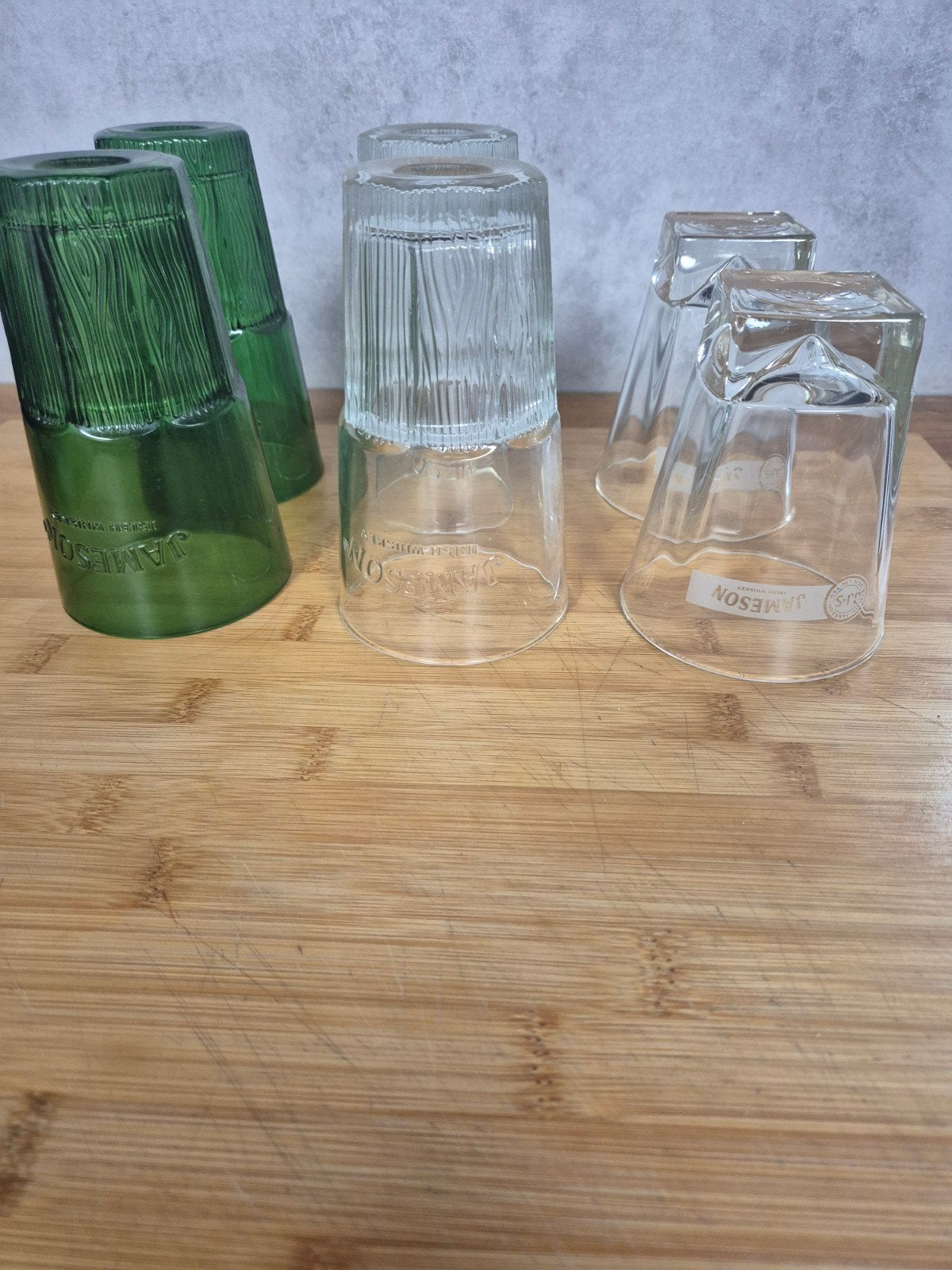 Jameson Whiskey Glazen - Groen en Transparant (6 stuks), Ophalen of Verzenden, Zo goed als nieuw, Meerkleurig, Overige merken