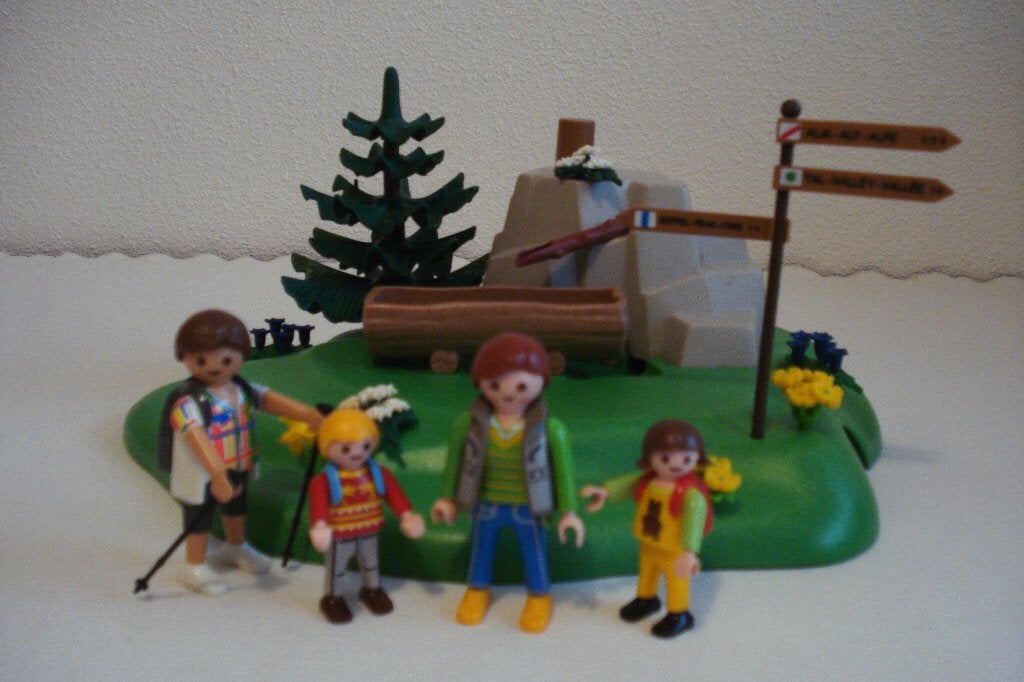 Playmobil Bergwandelaars met waterpomp en boomstam, Complete set, Overige typen, Ophalen of Verzenden, Zo goed als nieuw