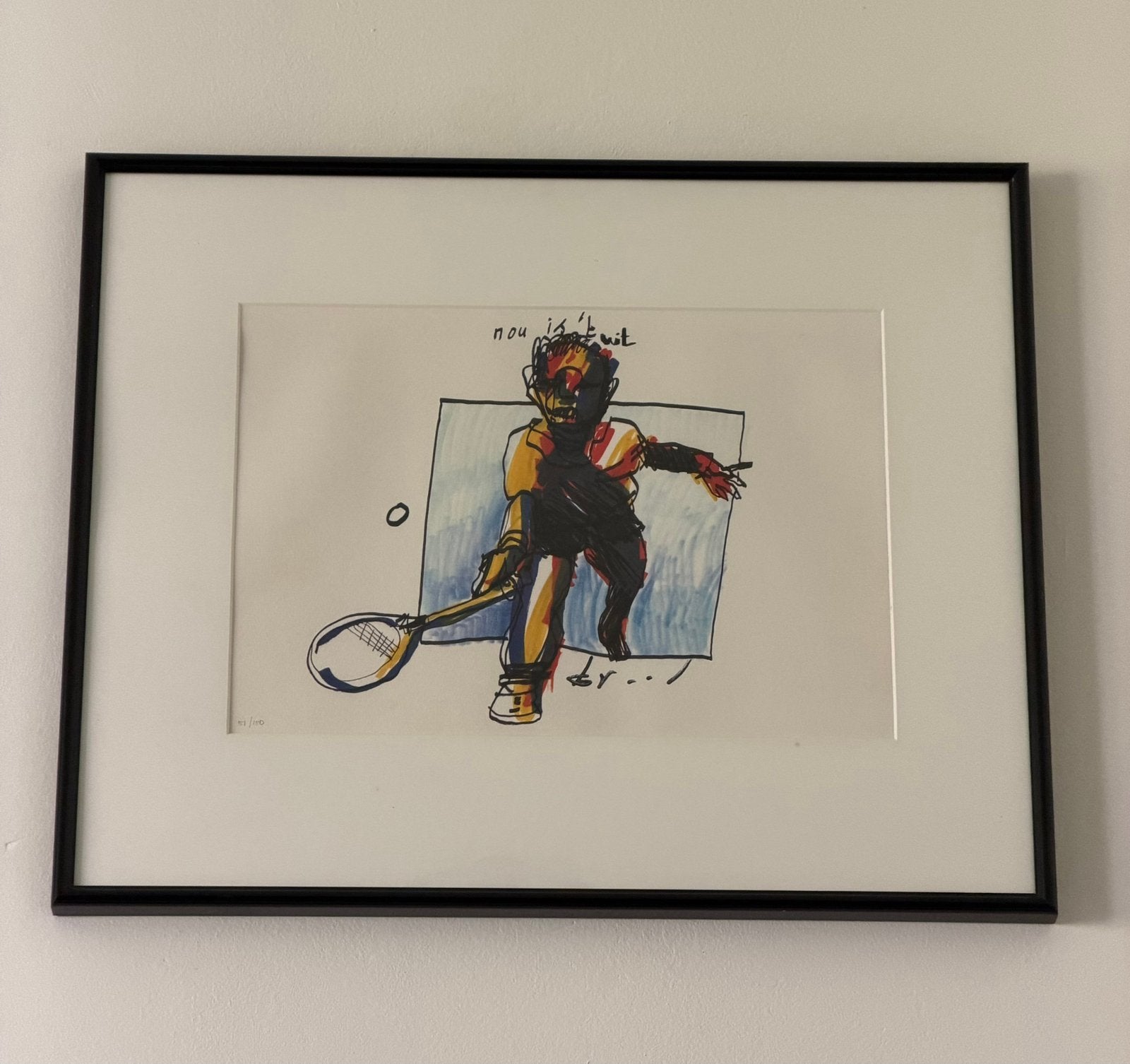 Originele Herman Brood zeefdruk 51/150 Titel: Nou is ‘t uit, Zeefdruk, Genummerd, Abstract, Ophalen